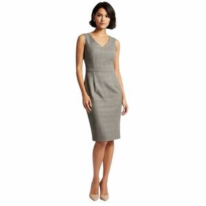 ⭐️ Ann Taylor ($125) Wool Blend Lined Herringbone Fitted Dress - PTP 18